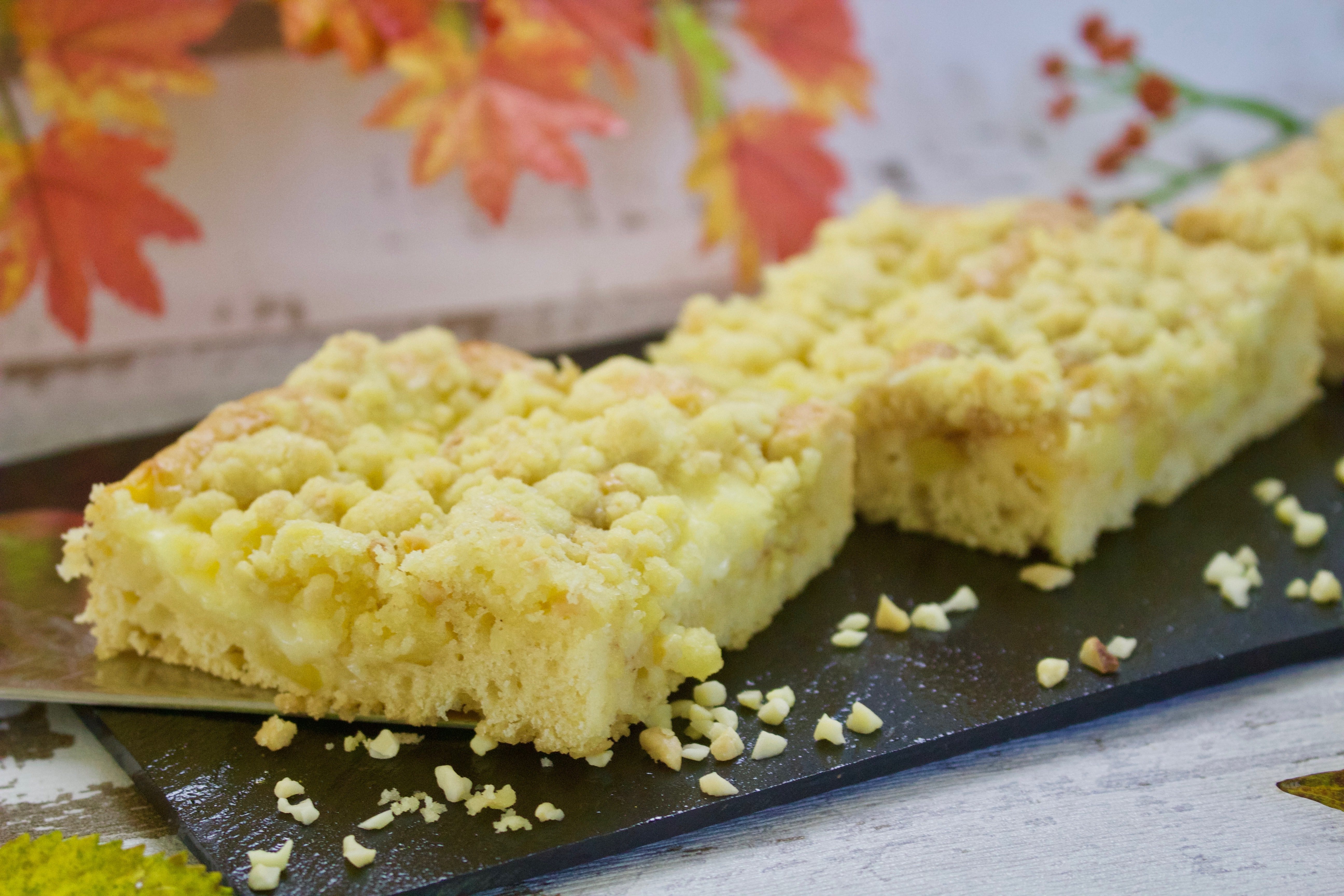 Mandeln Apfel blechkuchen mit